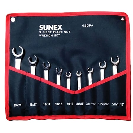 Sunex WRENCH SET 9 PC FLARE NUT SU9809A